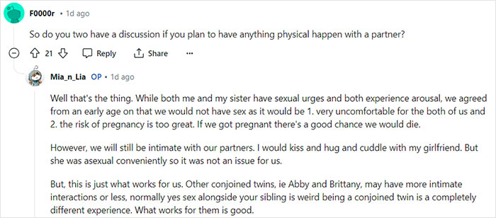 &ldquo;Feels Like Someone Messing With Your Body&rdquo;: Conjoined Twin Shares Intimate Lifestyle Details