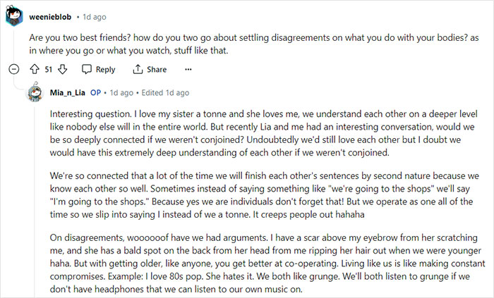 &ldquo;Feels Like Someone Messing With Your Body&rdquo;: Conjoined Twin Shares Intimate Lifestyle Details