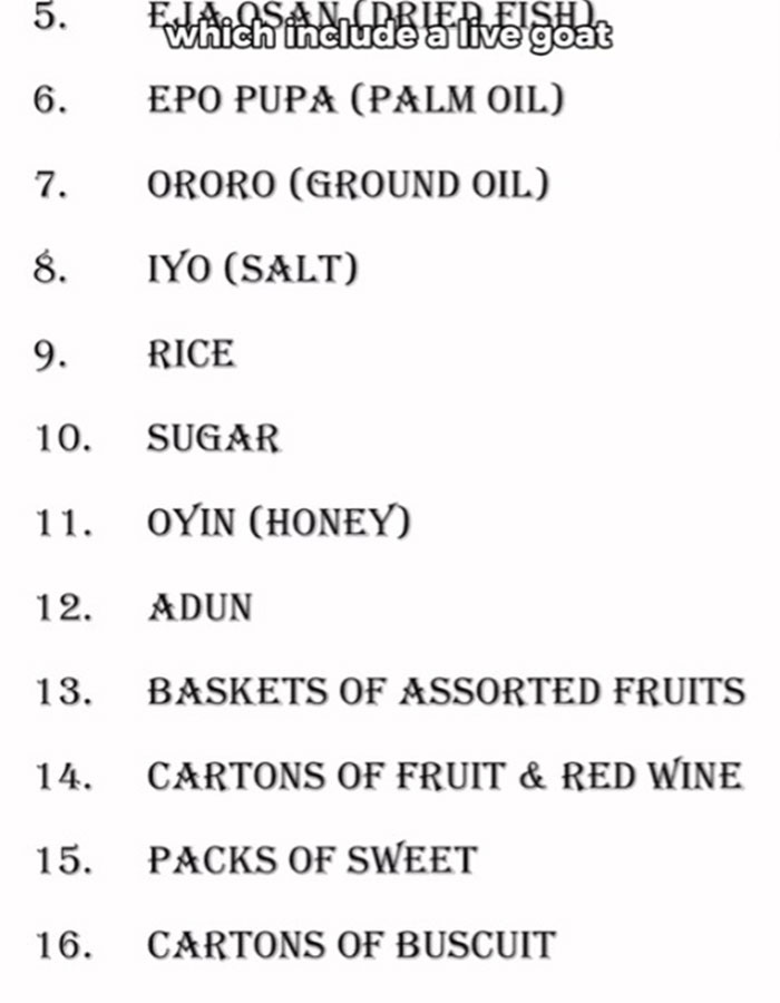 “A Live Goat”: Man Reveals 39 Things His Father-In-Law Demanded From Him To Marry A Nigerian Girl “A Live Goat”: Man Reveals 39 Things His Father-In-Law Demanded From Him To Marry A Nigerian Girl