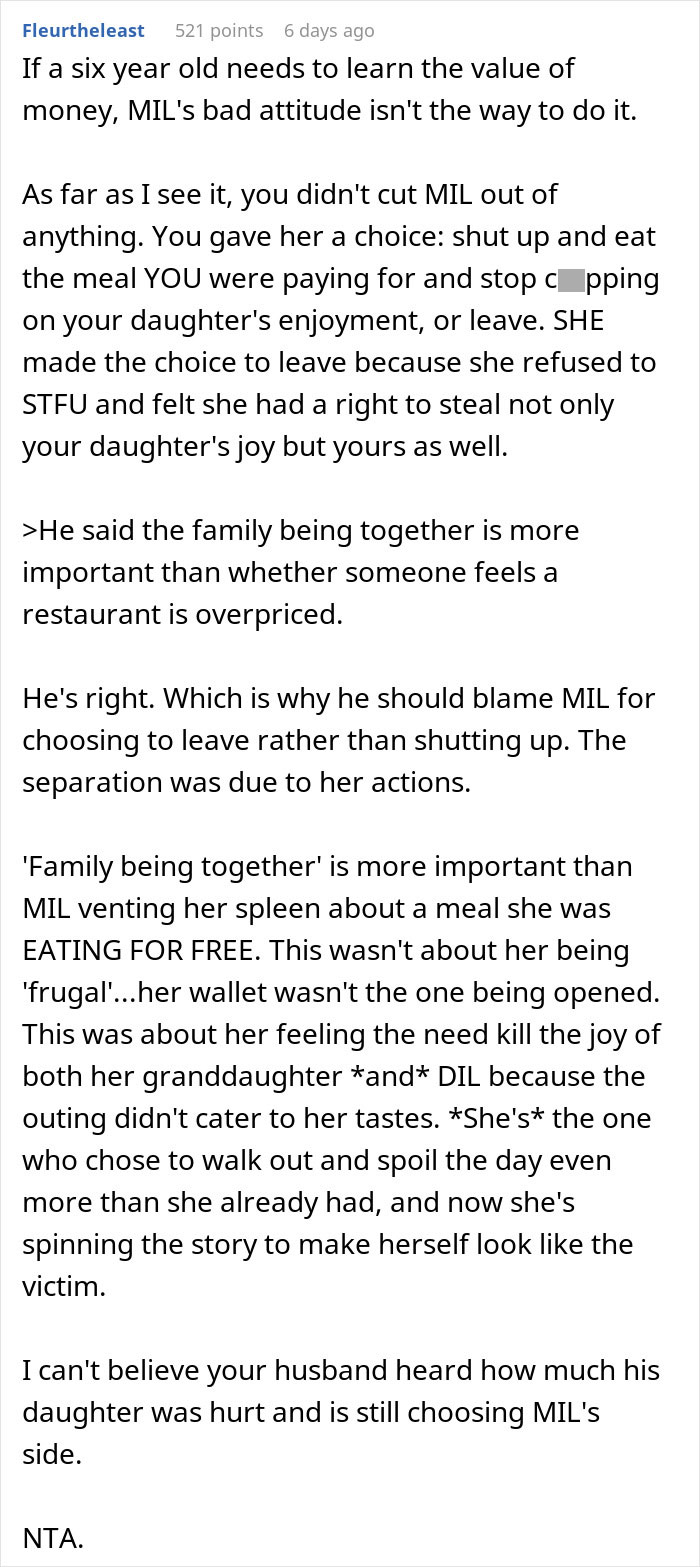 Grandma Gets Kicked Out Of Lunch With 6YO After She Kept Saying It Was A Waste Of Money Grandma Gets Kicked Out Of Lunch With 6YO After She Kept Saying It Was A Waste Of Money
