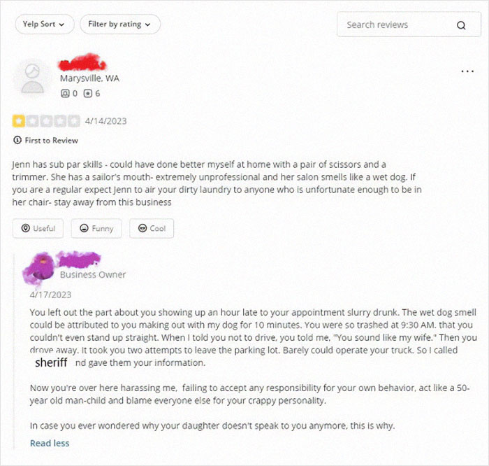 I Called The Police On A Drunk Client In March And He Was Arrested For Dui