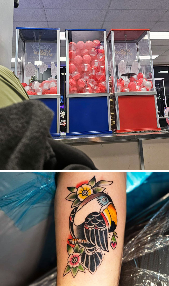 Put In A Coin And Get A Random Tattoo. I Was Surprised With A Tattoo Vending Machine Gift For Christmas. I Loved The Concept, And It Was Super Fun To Do