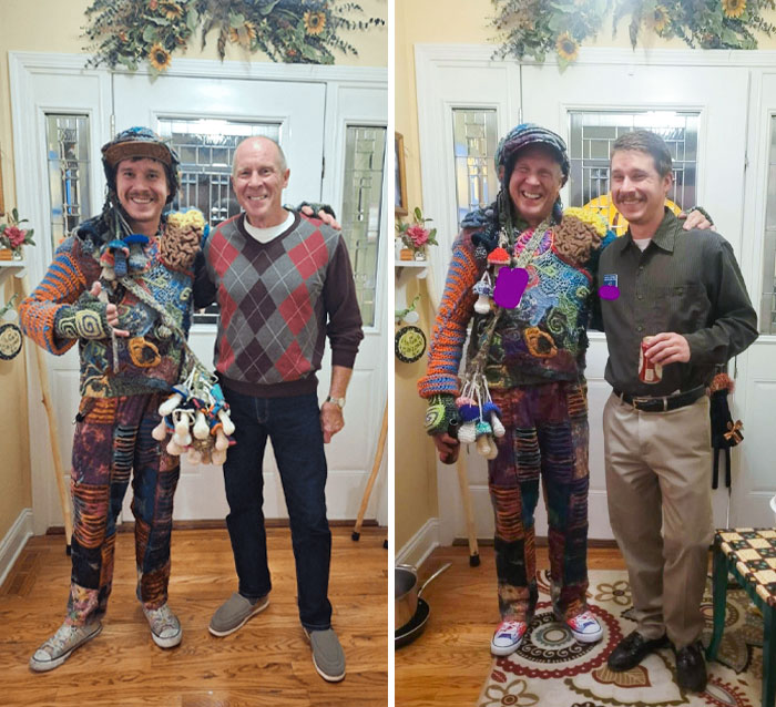 This Is Me Dressed Up As Myself And My Dad Dressed Up As Himself. In The Second Picture The Roles Are Reversed