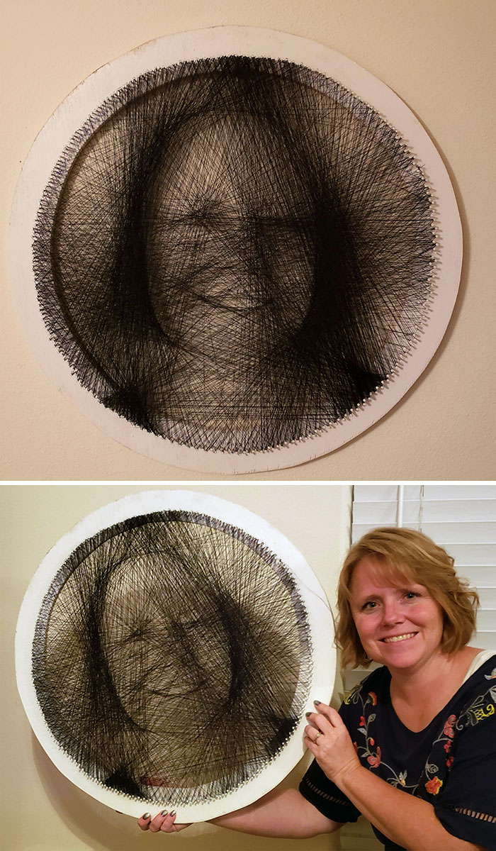 I Made A String Art Of My Beautiful Wife For Mother's Day