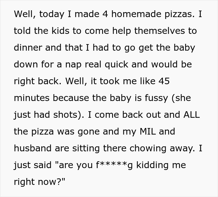 Mom Of Four At Her Wit's End After MIL Won&rsquo;t Stop Eating All Their Food