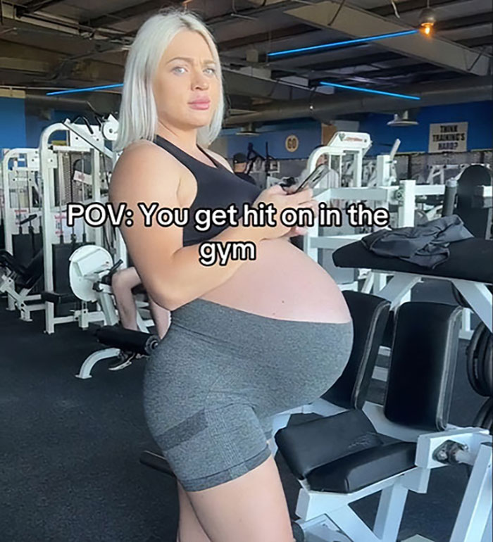 “Nothing Could’ve Prepared Me”: Woman Hilariously Uses Huge Baby Bump To Fend Off Men At The Gym “Nothing Could’ve Prepared Me”: Woman Hilariously Uses Huge Baby Bump To Fend Off Men At The Gym