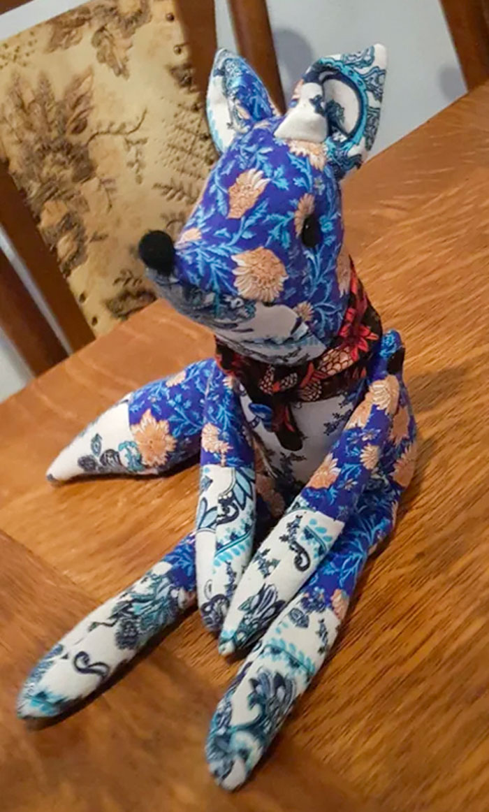 Made A Fox From Old Clothes. The Filling Is Made From Shredded Scrap Fabrics