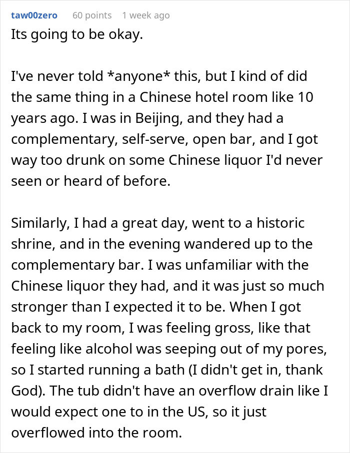 "TIFU By Falling Asleep In The Shower And Flooding The Hotel"