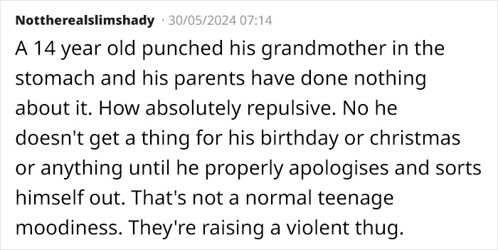 Lady Asks If She's Unreasonable For Not Buying Grandson A Birthday Gift After He Punched Her