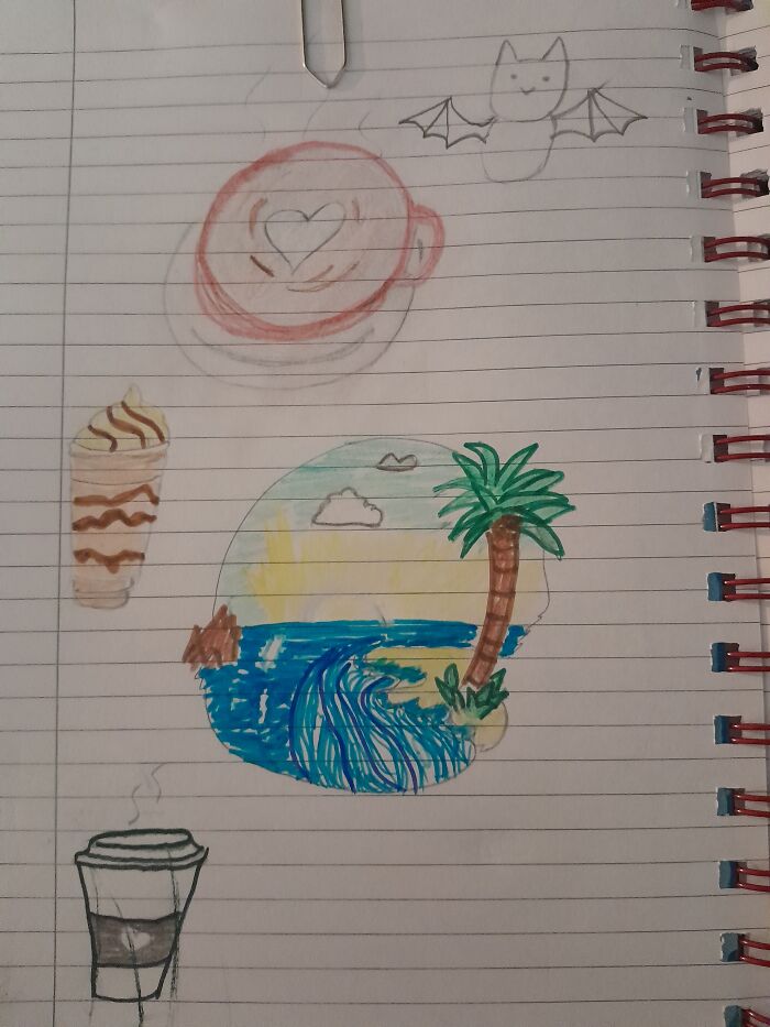 Sea , Sun, Coffee And A Bat Who Passed By : C'est La Vie