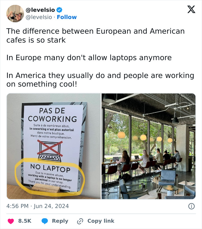 American Man&rsquo;s Rant About European Caf&eacute;s Banning Laptop Users Backfires