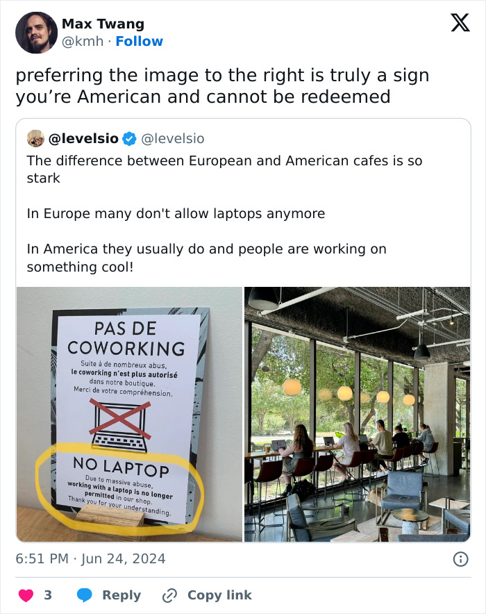 American Man&rsquo;s Rant About European Caf&eacute;s Banning Laptop Users Backfires