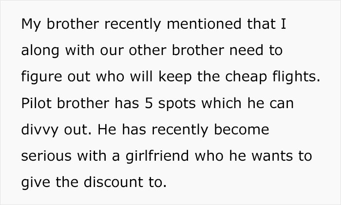 Single Mom Wonders If She’s A Jerk For Expecting Her Pilot Brother To Keep Giving Her Cheap Tickets Single Mom Wonders If She’s A Jerk For Expecting Her Pilot Brother To Keep Giving Her Cheap Tickets
