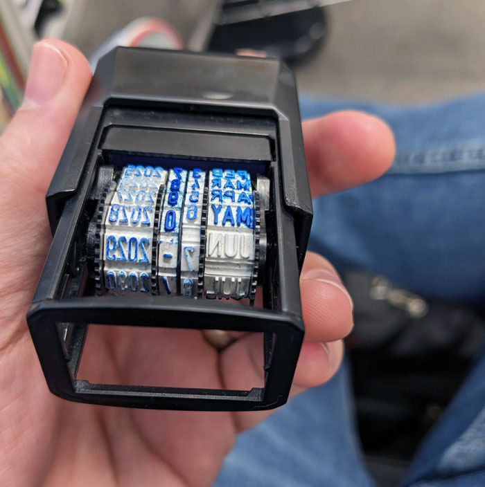 The June And July Stamps On This Date Have No Ink On Them Because They're Used In A Public School