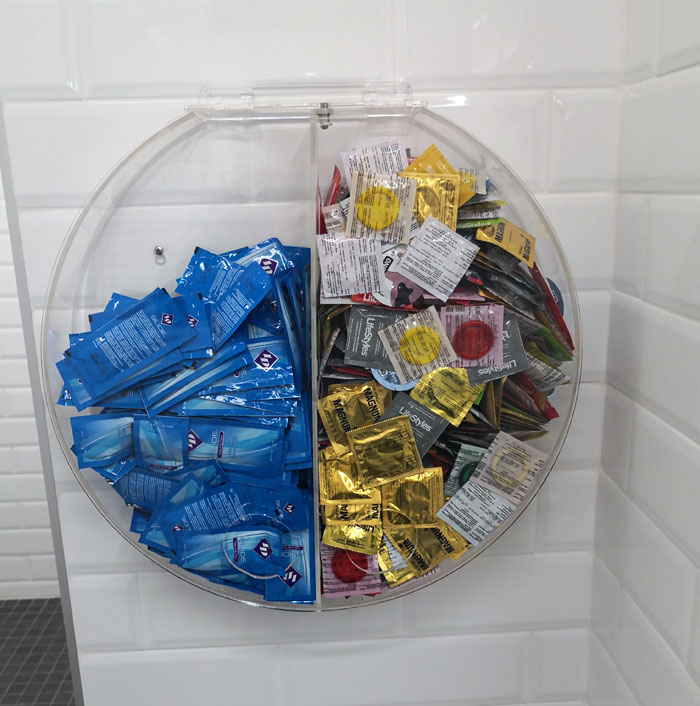 The University Gym Girls' Bathroom Has Not Only Free Condoms But Also Free Lube﻿
