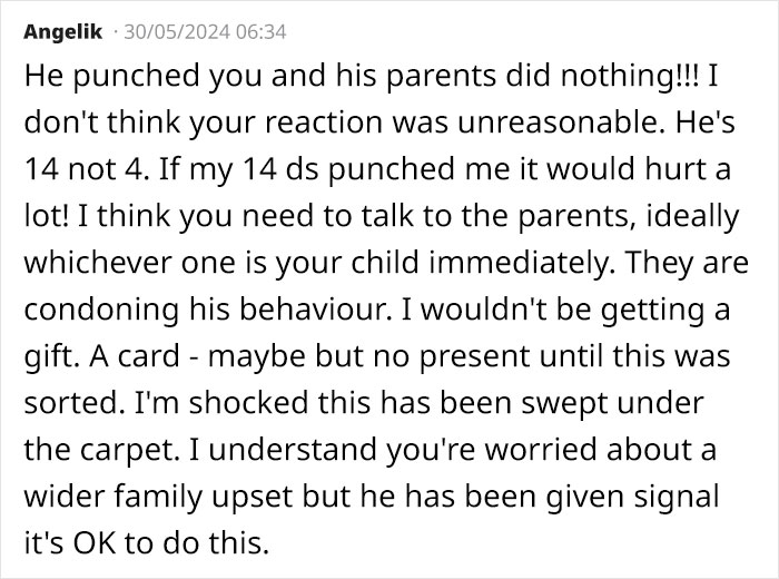 Lady Asks If She's Unreasonable For Not Buying Grandson A Birthday Gift After He Punched Her