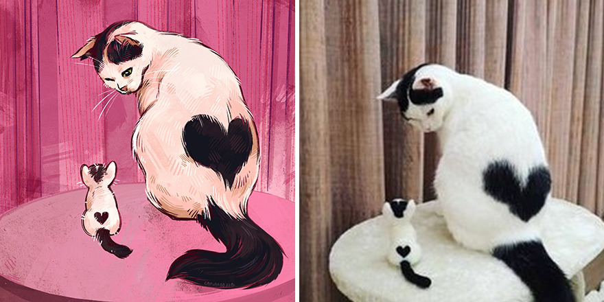33 Of The Funniest Internet-Famous Cat Pics Get Illustrated By Catwheezie (New Pics)