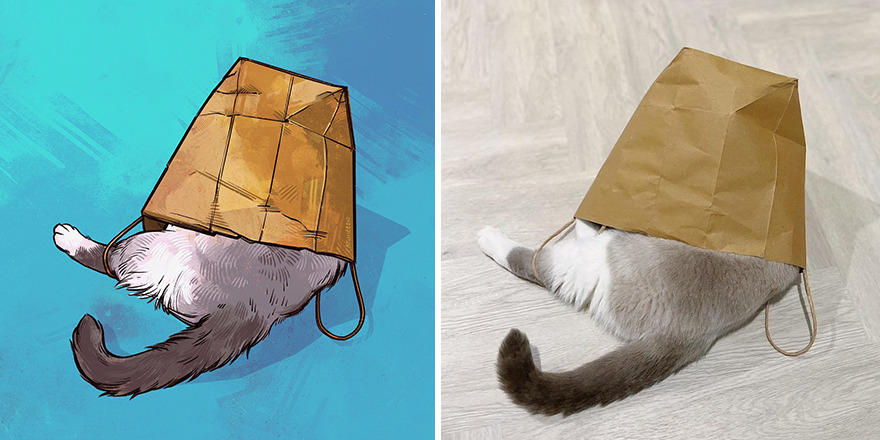 33 Of The Funniest Internet-Famous Cat Pics Get Illustrated By Catwheezie (New Pics)