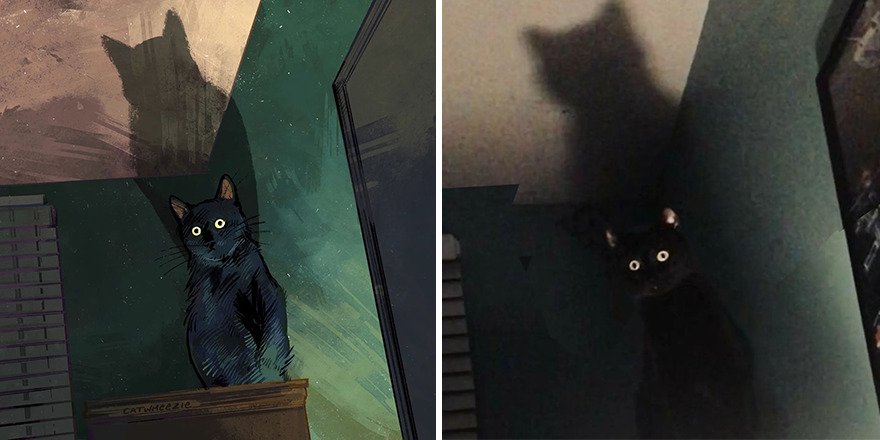 33 Of The Funniest Internet-Famous Cat Pics Get Illustrated By Catwheezie (New Pics)