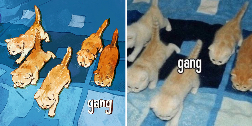 33 Of The Funniest Internet-Famous Cat Pics Get Illustrated By Catwheezie (New Pics)