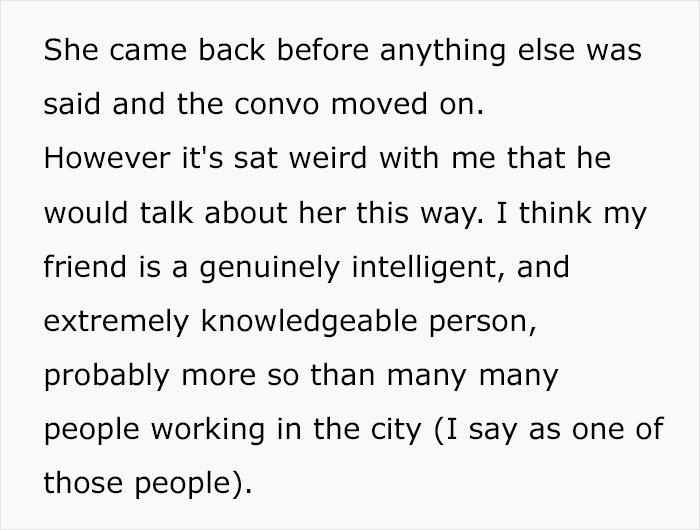 Smart Woman Is Called &ldquo;Not Bright&rdquo; By BF To Strangers, Friend Wonders If They Should Tell Her