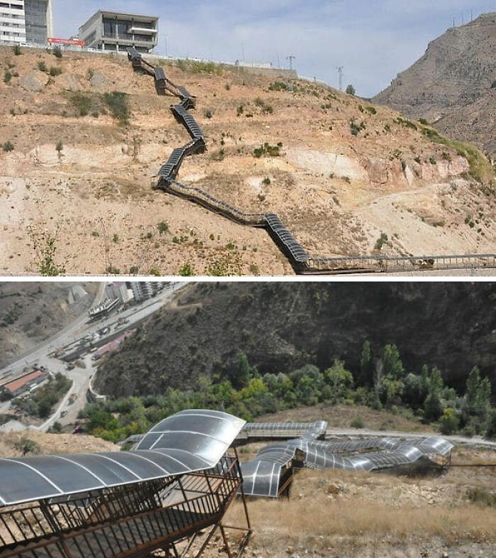 Student Dormitory Stairs In Eastern Turkey