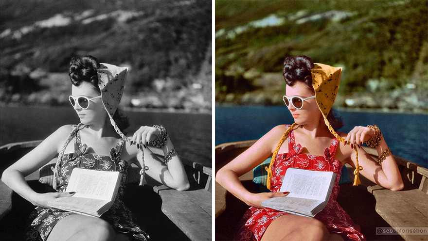 Florette Reading On The Annecy Lake, 1943. Photographed By Jacques Henri Lartigue