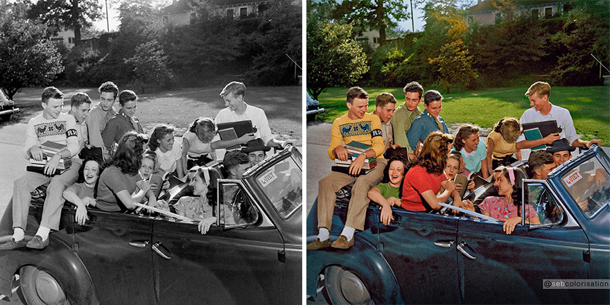 No Caption Found For This Group Of 14 Teenagers Photographed In The 40’s