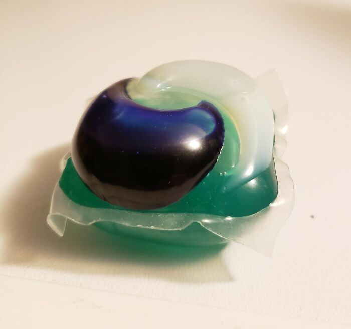 Laundry detergent pod in close-up with vibrant colors, representing what people in their 40s, 50s, and 60s love about Gen Z.