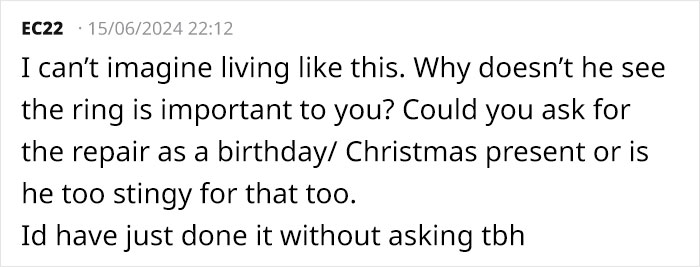 Marriage Drama Ensues After Woman Asks If She Can Get Her Engagement Ring Fixed Marriage Drama Ensues After Woman Asks If She Can Get Her Engagement Ring Fixed