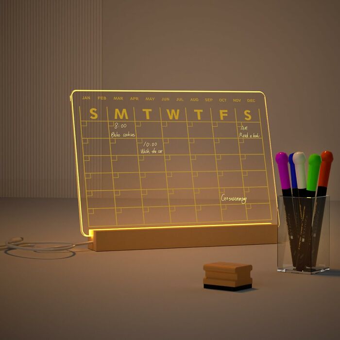  Clear Dry Erase Board Calendar With Light: Your Schedule Will Glow, Even If Your Memory Doesn't