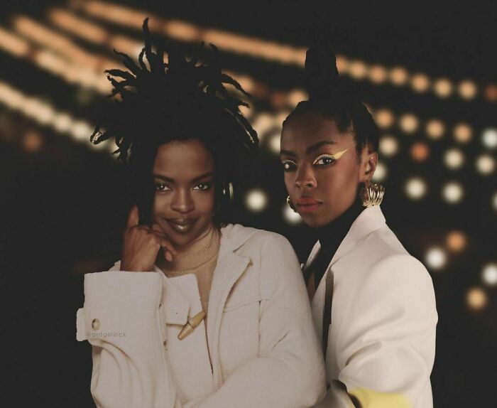 Celebrities photoshopped with younger selves, highlighting change over time.