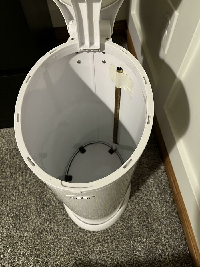 Dad Protip: Tape A Piece Of Tubing Inside The Diaper Pail To Avoid The Impenetrable Vacuum Effect On Overstuffed Bags