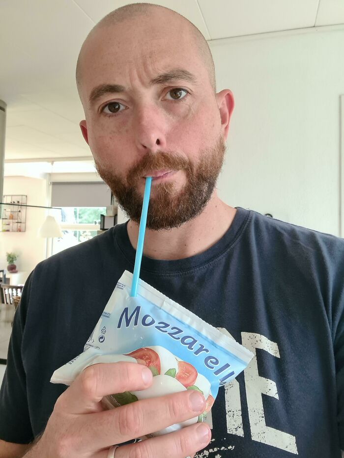 Pro Tip: When Your Kids Start Asking For Capri Sun, Just Stick A Straw In A Packet Of Fresh Mozzarella And Tell 'Em That's Capri Sun. Should Buy You A Few More Years