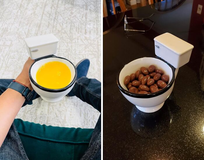  Toilet Mug : While We Don't Condone Eating In The Toilet, We Didn't Say You Couldn't Eat From A Toilet