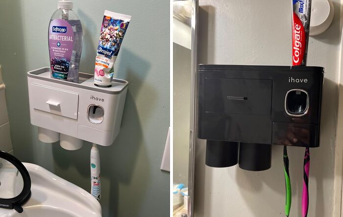 Spruce Up Your Morning Routine With This Toothbrush Holder And Toothpaste Dispenser