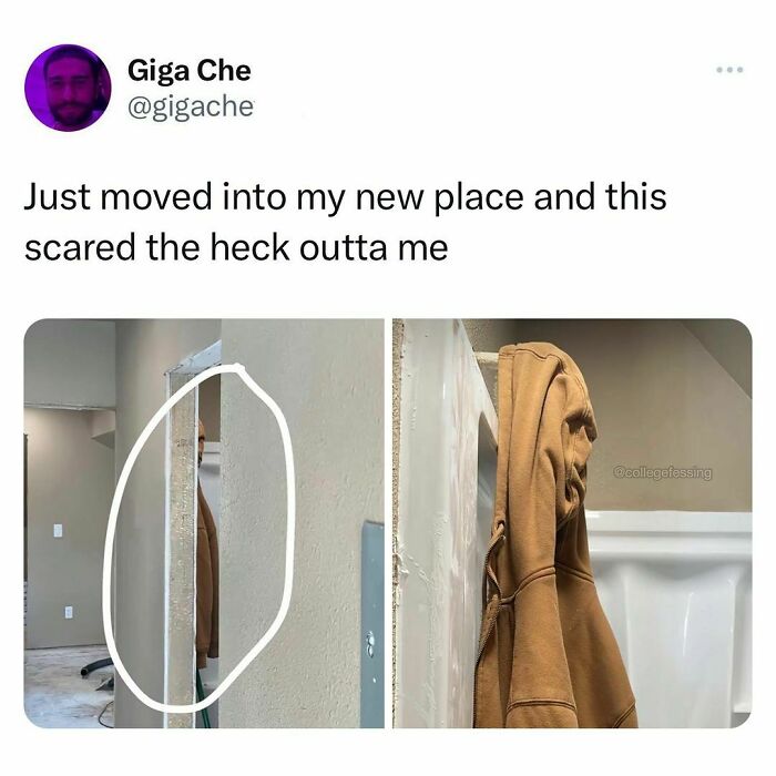 Relatable meme showing a young adult's funny experience after moving into a new place, highlighting student life moments.