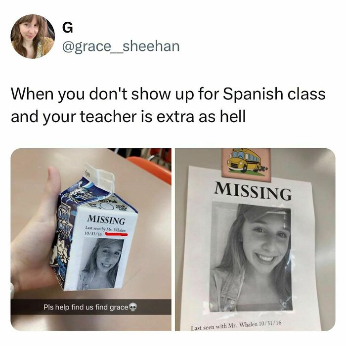 Funny relatable meme showing students and young adults dealing with strict teachers and interesting school moments.