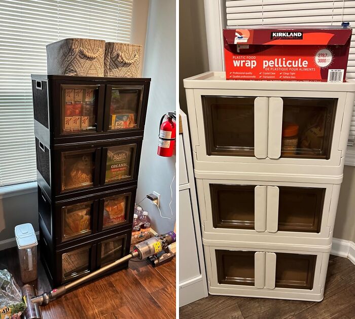 These Stackable Storage Bins Have Windows So That You Always Know What's Inside