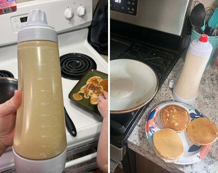 This Pancake Batter Dispenser And Mixer Takes All The Mess Out Of Making Pancakes