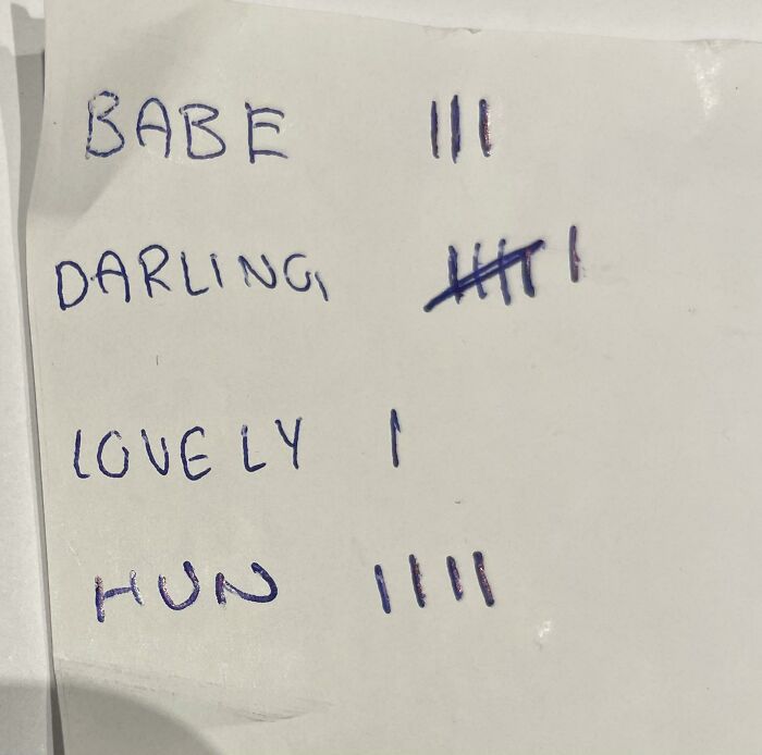 A Tally Of Pet Names My Just Turned 18 Waitress Got Called In An Hour