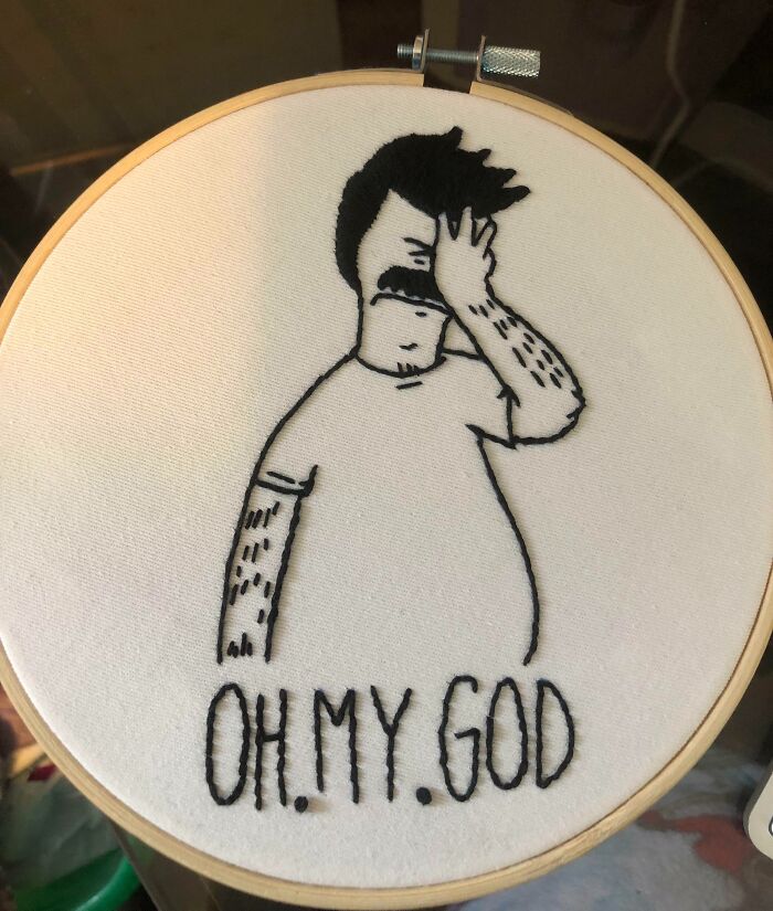 Father’s Day Present For My Husband. I Think He’ll Like It. First Time Working With A Wooden Hoop And Doing Something More Simple