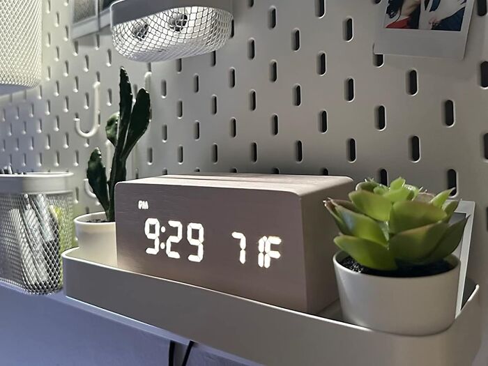 If Your Bestie Is Always Running Late, Maybe Its Time For A Digital Wooden Alarm Clock 
