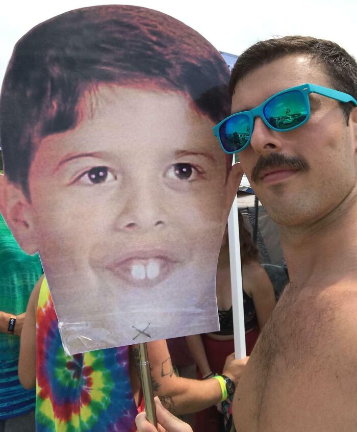 My Friends Surprised Me With A Totem Of My Second-Grade Self For The Firefly Music Festival This Past Weekend