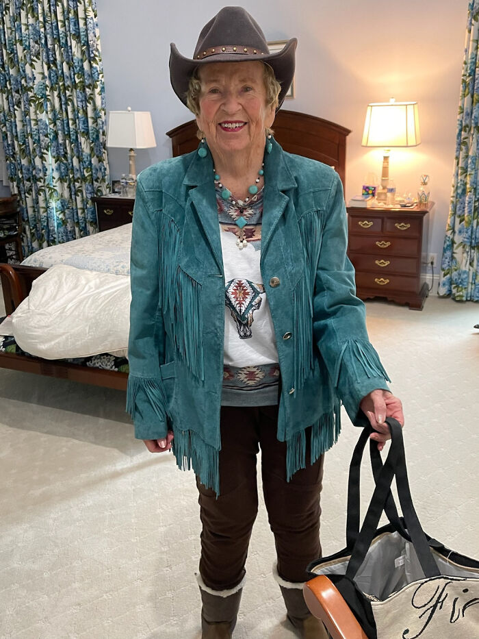 My 93-Year-Old Grandmom, Cancer-Free 4 Times, Going To A Western-Themed Party