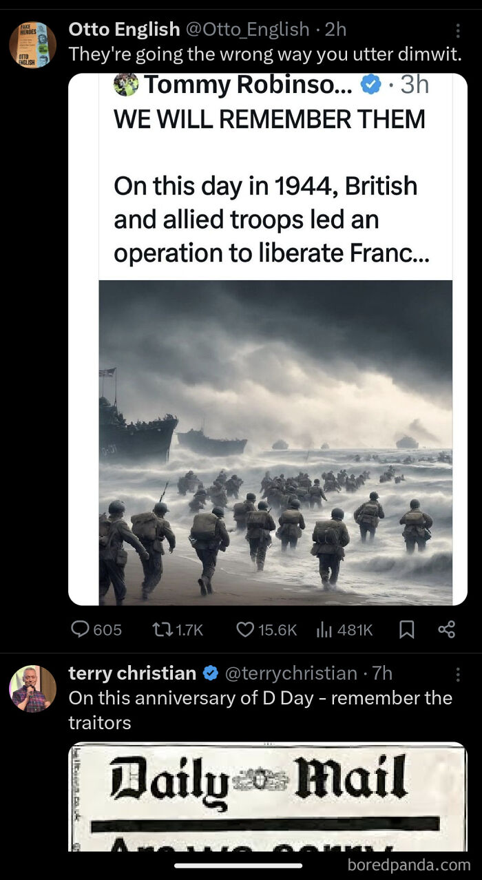 Soldiers wading ashore during a wartime operation, depicting a funny and awkward moment where an attempt didn’t go as expected.