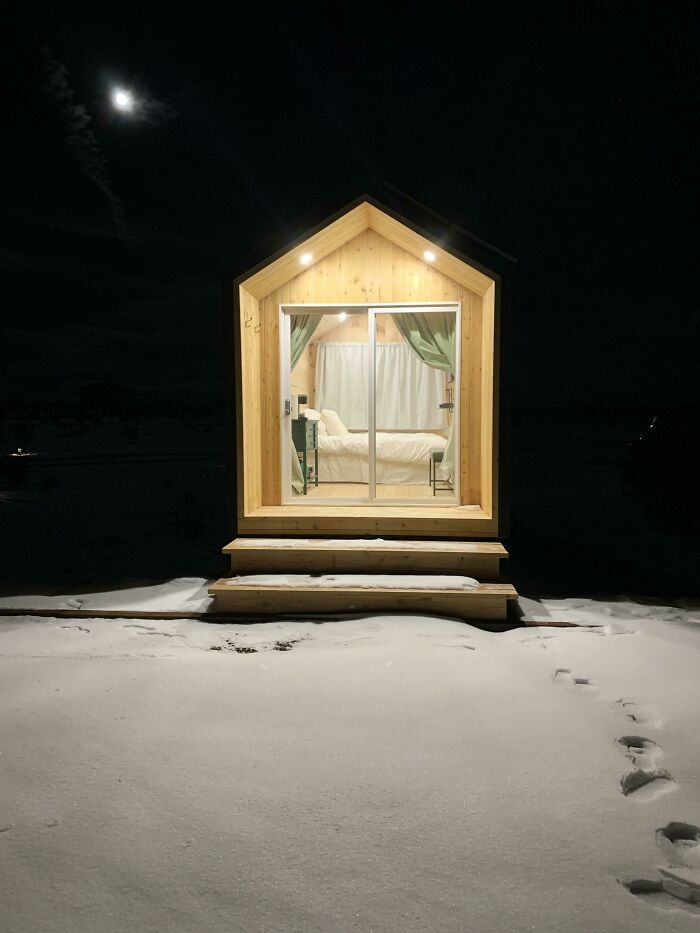 First Snow At Our Tiny House!