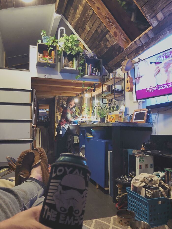 Moved Into Our DIY Tiny 6 Months Ago And Love It. Cheers!