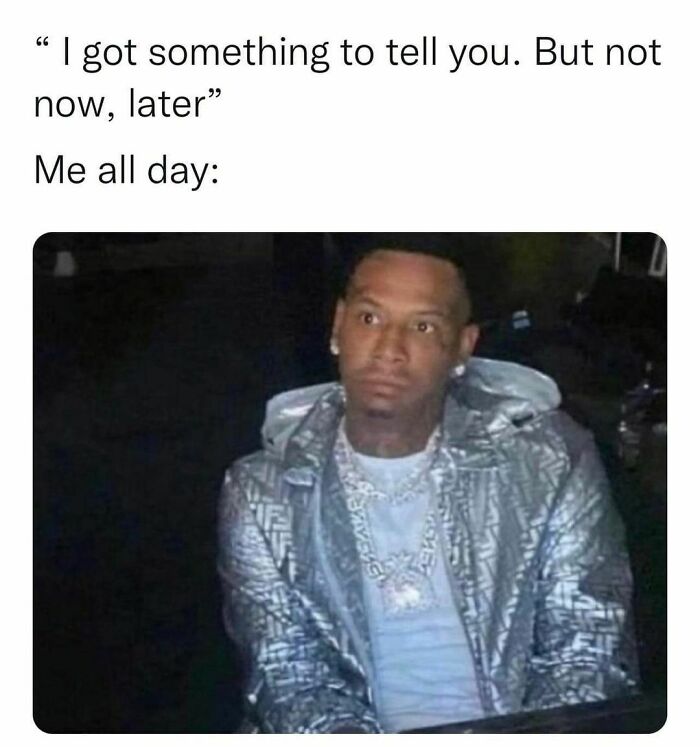 Man in a shiny jacket with a funny expression in a meme about waiting, humorously capturing the scene.