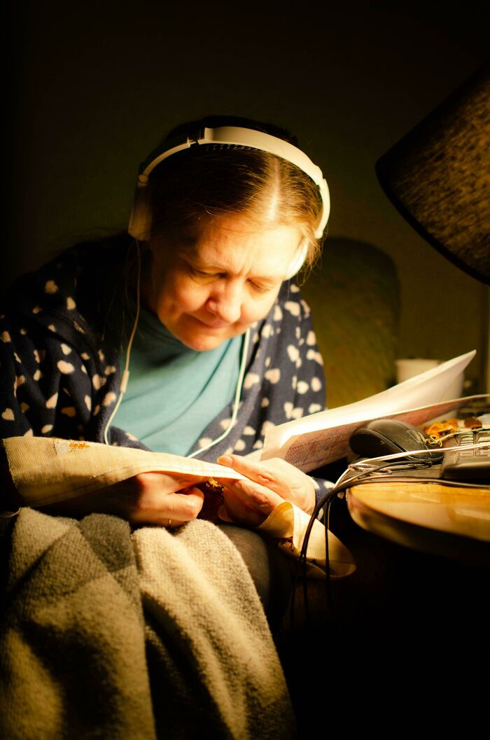 Mom Doing Embroidery